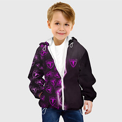 Куртка с капюшоном детская TESLA HALF PATTERN, цвет: 3D-белый — фото 2