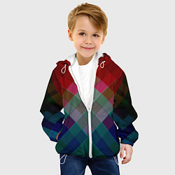 Куртка с капюшоном детская Геометрический современный узор, цвет: 3D-белый — фото 2
