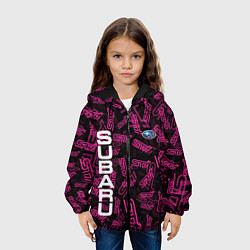 Куртка с капюшоном детская SUBARU STI PATTERN, цвет: 3D-черный — фото 2
