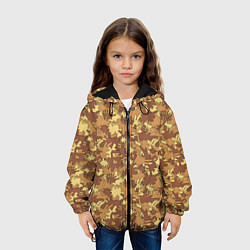 Куртка с капюшоном детская Творческий камуфляж в военном стиле, цвет: 3D-черный — фото 2