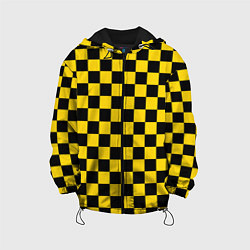 Куртка с капюшоном детская Такси Шахматные Клетки, цвет: 3D-черный
