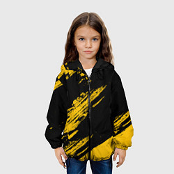 Куртка с капюшоном детская BLACK AND YELLOW GRUNGE ГРАНЖ, цвет: 3D-черный — фото 2