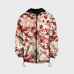 Куртка с капюшоном детская Цветущая весна, цвет: 3D-черный