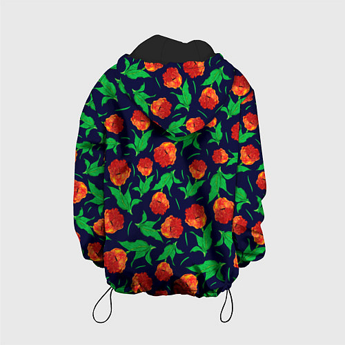 Детская куртка Тюльпаны Весенние цветы / 3D-Черный – фото 2