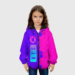 Куртка с капюшоном детская БТС Соты По вертикали, цвет: 3D-черный — фото 2
