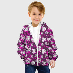 Куртка с капюшоном детская Знаки разноцветные, цвет: 3D-белый — фото 2
