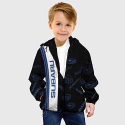 Куртка с капюшоном детская Subaru Паттерн, цвет: 3D-черный — фото 2