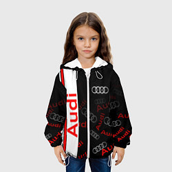 Куртка с капюшоном детская Ауди audi sport, цвет: 3D-белый — фото 2
