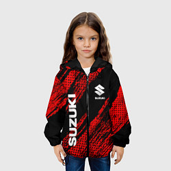 Куртка с капюшоном детская Suzuki Черно Красный, цвет: 3D-черный — фото 2