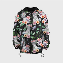 Детская куртка Котики в цветочках