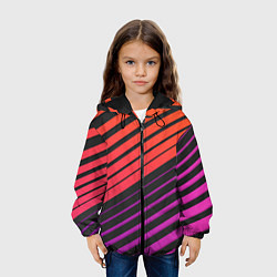 Куртка с капюшоном детская Линии градиентGradient Polygon Lines, цвет: 3D-черный — фото 2