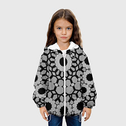 Куртка с капюшоном детская Модный геометрический узор, цвет: 3D-белый — фото 2