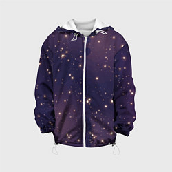 Куртка с капюшоном детская Звездное ночное небо Галактика Космос, цвет: 3D-белый