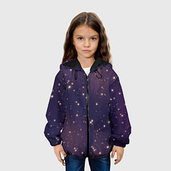 Куртка с капюшоном детская Звездное ночное небо Галактика Космос, цвет: 3D-черный — фото 2
