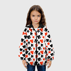 Куртка с капюшоном детская Пика, Черва, Крестя, Бубна, цвет: 3D-черный — фото 2