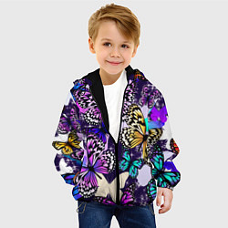 Куртка с капюшоном детская Бабочки Butterflies, цвет: 3D-черный — фото 2