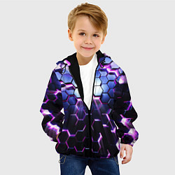 Куртка с капюшоном детская Соты - 3d, цвет: 3D-черный — фото 2