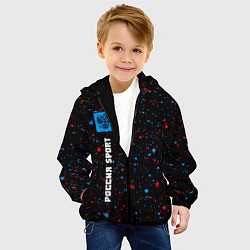 Куртка с капюшоном детская РОССИЯ - ГЕРБ Россия Sport Краска, цвет: 3D-черный — фото 2