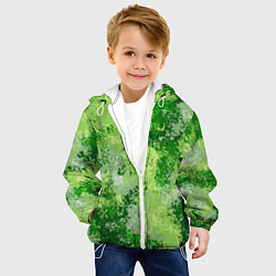 Куртка с капюшоном детская Спортивный камуфляж Пикси - Рукола, цвет: 3D-белый — фото 2