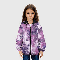 Куртка с капюшоном детская Спортивный камуфляж Пикси - Лаванда, цвет: 3D-черный — фото 2