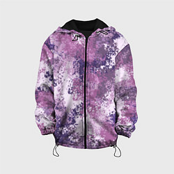 Куртка с капюшоном детская Спортивный камуфляж Пикси - Лаванда, цвет: 3D-черный