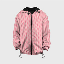 Куртка с капюшоном детская Вязаный простой узор косичка Три оттенка розового, цвет: 3D-черный
