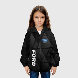 Куртка с капюшоном детская Ford Форд Треугольники, цвет: 3D-черный — фото 2