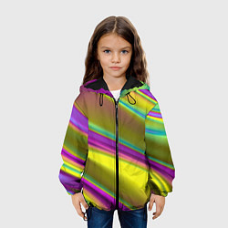 Куртка с капюшоном детская Красочные разводы, цвет: 3D-черный — фото 2