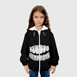 Куртка с капюшоном детская Зубы Каонаси, цвет: 3D-белый — фото 2