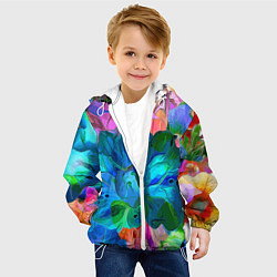 Куртка с капюшоном детская Красочный цветочный паттерн, цвет: 3D-белый — фото 2