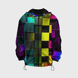 Куртка с капюшоном детская Colored Geometric 3D pattern, цвет: 3D-черный