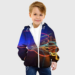 Куртка с капюшоном детская Neon vanguard pattern Lightning Fashion 2023, цвет: 3D-белый — фото 2