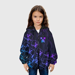 Куртка с капюшоном детская Minecraft CREEPER NEON, цвет: 3D-черный — фото 2