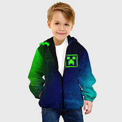 Куртка с капюшоном детская MINECRAFT Глитч, цвет: 3D-черный — фото 2