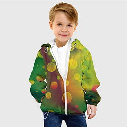 Куртка с капюшоном детская Кружочки на разноцветном фоне, цвет: 3D-белый — фото 2