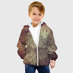 Куртка с капюшоном детская Цветы картина маслом, цвет: 3D-белый — фото 2