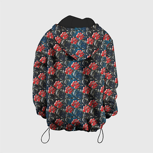 Детская куртка Flowers Pattern / 3D-Черный – фото 2