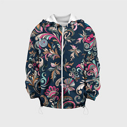 Куртка с капюшоном детская Холодная хохлома, цвет: 3D-белый