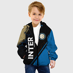 Куртка с капюшоном детская INTER Pro Football Краска, цвет: 3D-черный — фото 2