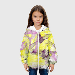 Куртка с капюшоном детская Абстракция Желтый и розовый Дополнение Коллекция G, цвет: 3D-белый — фото 2