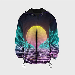 Детская куртка Vaporwave Закат солнца в горах Neon