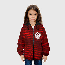 Куртка с капюшоном детская RUSSIA - ГЕРБ Космос, цвет: 3D-черный — фото 2