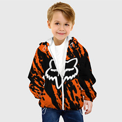 Куртка с капюшоном детская FOX MOTOCROSS ORANGE, цвет: 3D-белый — фото 2