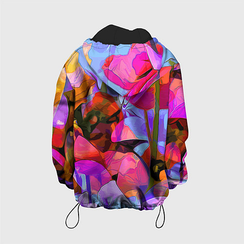 Детская куртка Красочный летний цветочный паттерн Summer color pa / 3D-Черный – фото 2