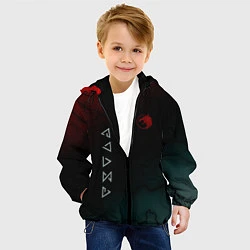Куртка с капюшоном детская The witcher Волк Черные Молнии, цвет: 3D-черный — фото 2