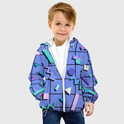Куртка с капюшоном детская ГЕОМЕТРИЧЕСКИЕ АБСТРАКТНЫЕ ФИГУРЫ, цвет: 3D-белый — фото 2