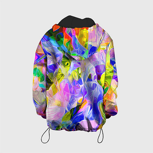 Детская куртка Красочный цветочный узор Весна - Лето 2023 Colorfu / 3D-Черный – фото 2