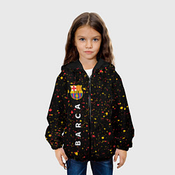 Куртка с капюшоном детская БАРСА Краска По вертикали, цвет: 3D-черный — фото 2