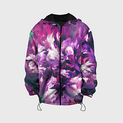 Куртка с капюшоном детская Wild flowers, цвет: 3D-черный