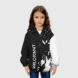Куртка с капюшоном детская Valorant - Паттерн надписи, цвет: 3D-черный — фото 2